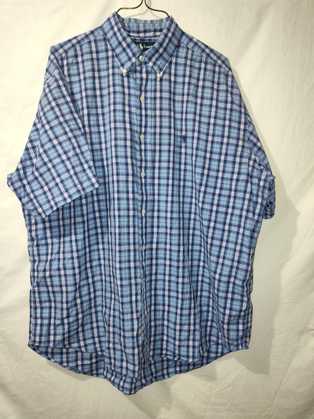 Polo by Ralph Lauren Blue Plaid Short-Sleeve Button-Down Shirt